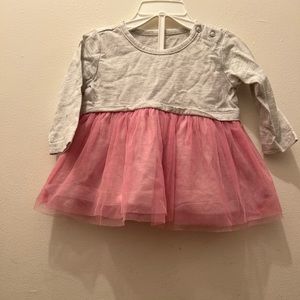 Silver and Pink Tulle Long Sleeve Shirt